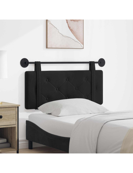 Testata appesa Montaggio a parete Nero 110 x 55 x 5 cm Velluto