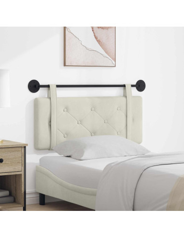 Testata appesa Montaggio a parete Crema 110 x 55 x 5 cm Velluto