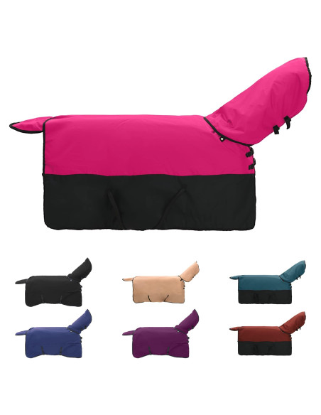 Coperta per Cavalli Rosa e Nero 95 cm Poliestere