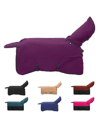 Coperta per Cavalli Verde Scuro e Nero 155 cm Poliestere