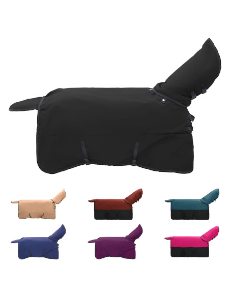 Coperta per Cavalli Verde Scuro e Nero 125 cm Poliestere