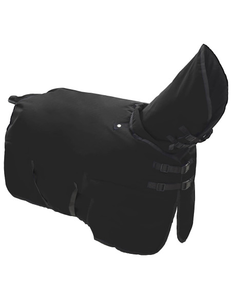 Coperta per Cavalli Verde Scuro e Nero 155 cm Poliestere