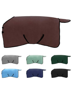 Coperta per Cavalli Marrone Scuro Completo Poliestere 2