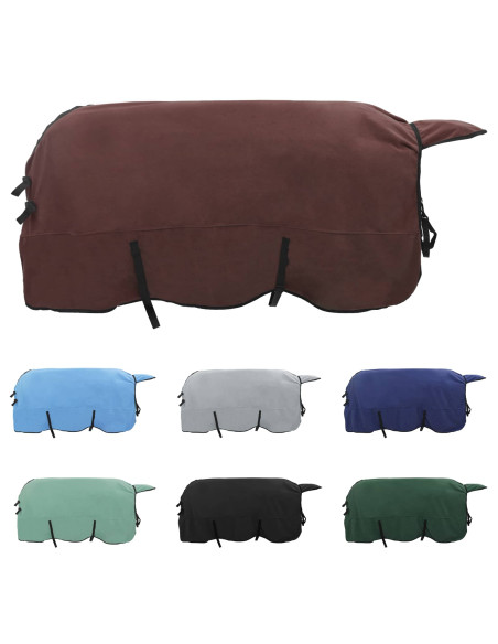 Coperta per Cavalli Marrone Scuro Completo Poliestere