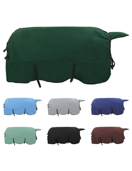Coperta per Cavalli Verde scuro completo Poliestere
