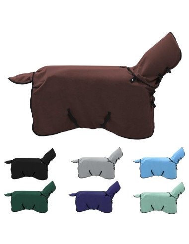 Coperta per Cavalli Marrone Scuro Completo Poliestere