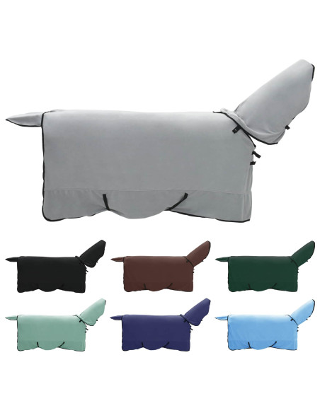 Coperta per Cavalli Grigio chiaro e rosa completo Poliestere