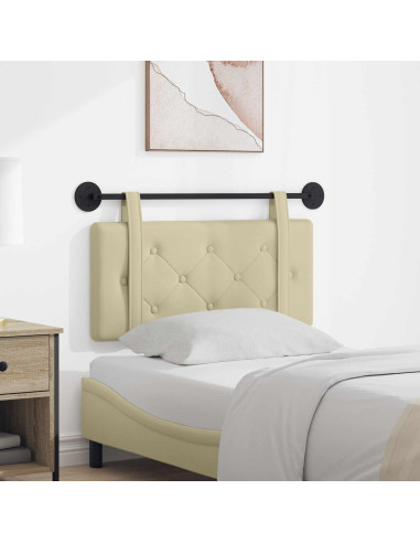 Testata appesa Montaggio a parete Crema 90 cm Pelle Sintetica