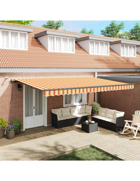 Tessuto per Tenda Giallo e Arancione 500 × 350 cm Poliestere