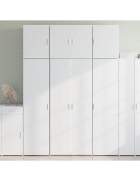 Credenza Bianca 80x42,5x249 cm in Legno Multistrato