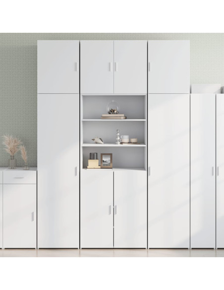 Credenza Bianca 80x42,5x249 cm in Legno Multistrato