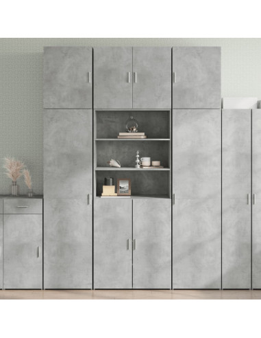 Credenza Grigio Cemento 80x42,5x249 cm in Legno Multistrato