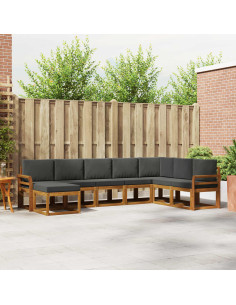 Set di divani con cuscino 8 pcs Naturale e Antracite