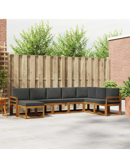 Set di divani con cuscino 8 pcs Naturale e Antracite