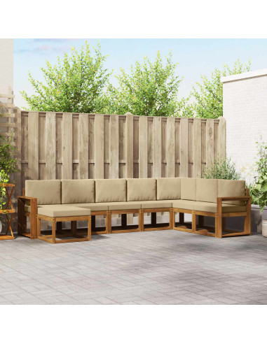 Set di divani con cuscino 8 pcs Naturale e Beige