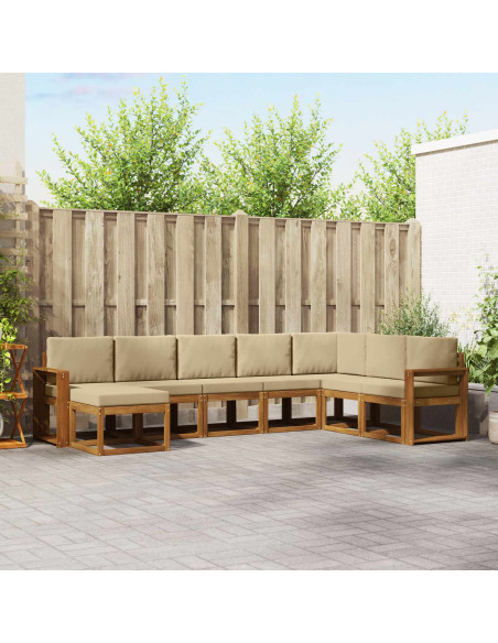 Set di divani con cuscino 8 pcs Naturale e Beige