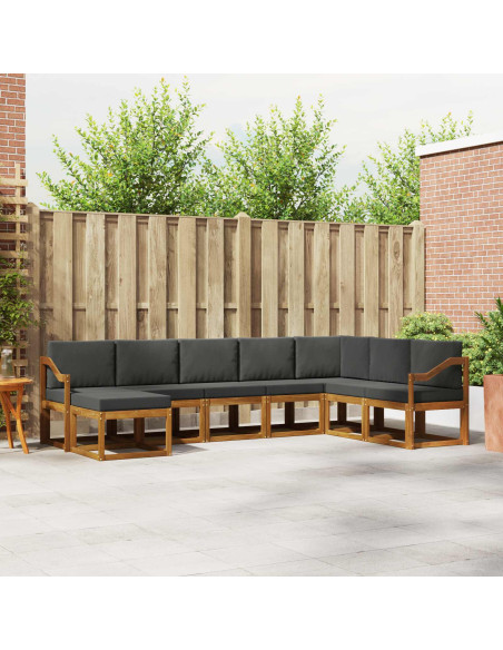 Set di divani con cuscino 8 pcs Naturale e Antracite