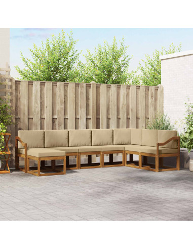 Set di divani con cuscino 8 pcs Naturale e Beige