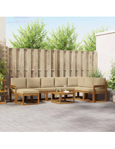 Set di divani con cuscino 9 pcs Naturale e Beige