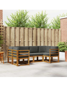 Set di divani con cuscino 6 pcs Naturale e Antracite