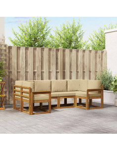 Set di divani con cuscino 6 pcs Naturale e Beige