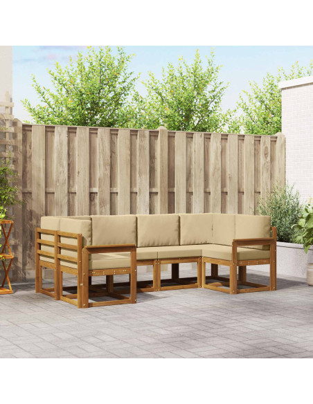 Set di divani con cuscino 6 pcs Naturale e Beige
