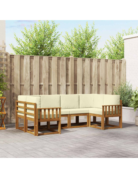 Set di divani con cuscino 6 pcs Naturale e Crema