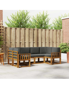 Set di divani con cuscino 6 pcs Naturale e Antracite