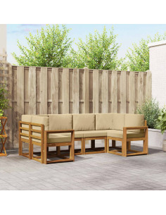 Set di divani con cuscino 6 pcs Naturale e Beige
