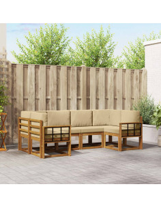 Set di divani con cuscino 6 pcs Naturale e Beige
