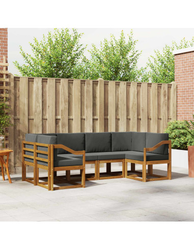 Set di divani con cuscino 6 pcs Naturale e Antracite