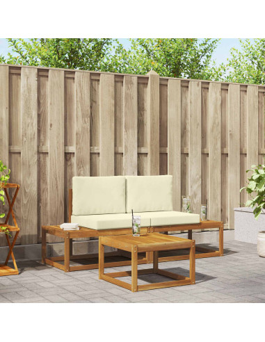 Set di divani con cuscino 3 pcs Naturale