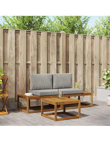 Set di divani con cuscino 3 pcs Naturale