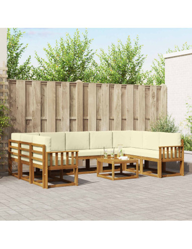 Set di divani con cuscino 10 pcs Naturale e Crema