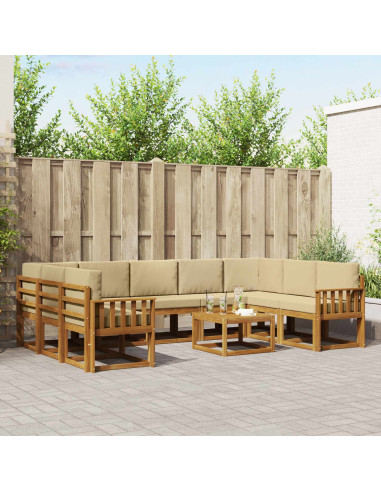 Set di divani con cuscino 10 pcs Naturale e Beige