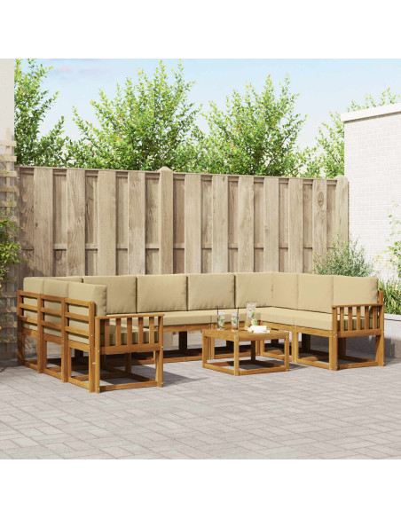 Set di divani con cuscino 10 pcs Naturale e Beige