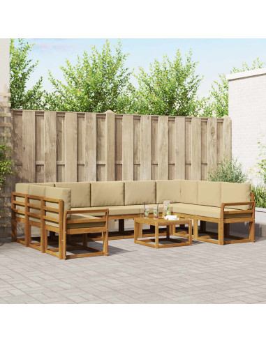 Set di divani con cuscino 10 pcs Naturale e Beige