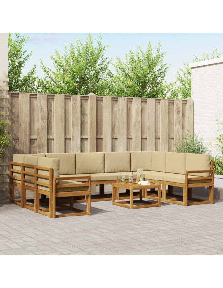 Set di divani con cuscino 10 pcs Naturale e Beige