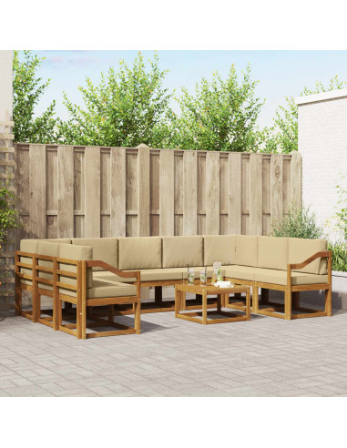Set di divani con cuscino 10 pcs Naturale e Beige