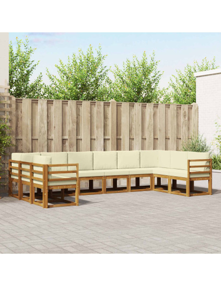 Set di divani con cuscino 10 pcs Naturale e Crema