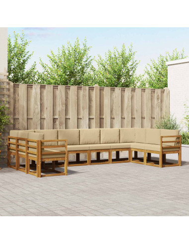 Set di divani con cuscino 10 pcs Naturale e Beige