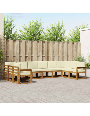 Set di divani con cuscino 10 pcs Naturale e Crema