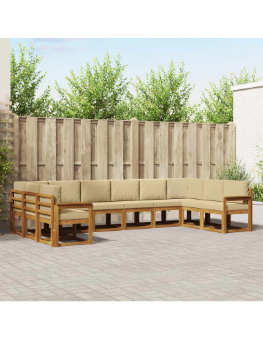 Set di divani con cuscino 10 pcs Naturale e Beige