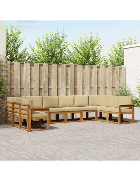 Set di divani con cuscino 10 pcs Naturale e Beige