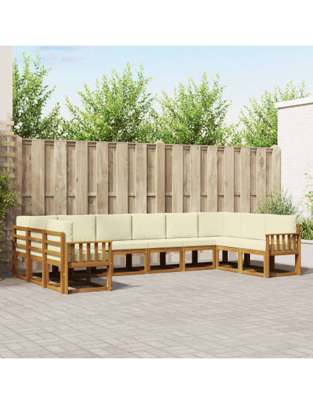 Set di divani con cuscino 10 pcs Naturale e Crema