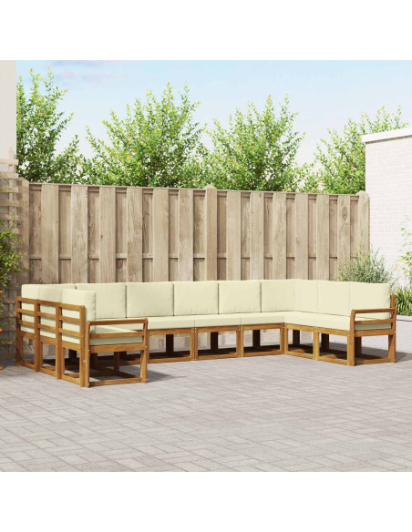 Set di divani con cuscino 10 pcs Naturale e Crema