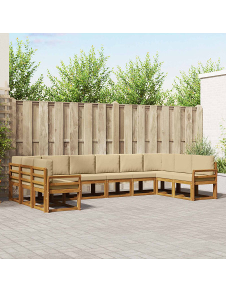 Set di divani con cuscino 10 pcs Naturale e Beige