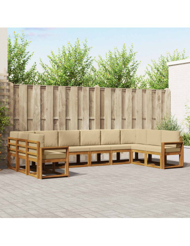 Set di divani con cuscino 10 pcs Naturale e Beige