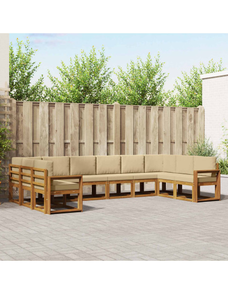 Set di divani con cuscino 10 pcs Naturale e Beige