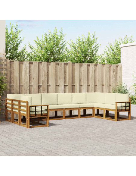 Set di divani con cuscino 10 pcs Naturale e Crema